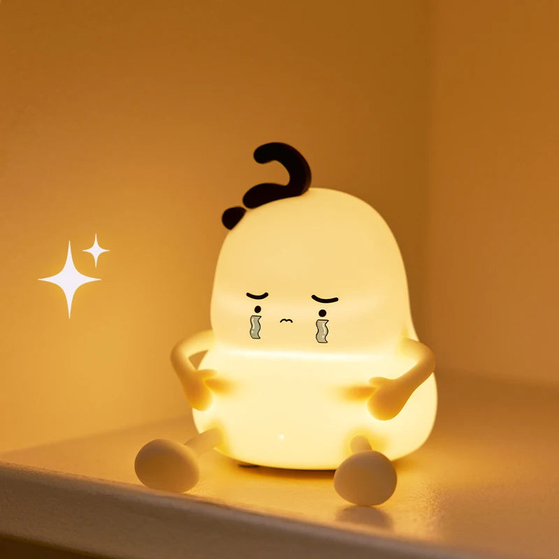 Cute Silicone Lamp Usb Rechargable Night Light 3 Modes Nightlight for Bedroom Home Decor Kids Birthday Giftr tableandwalllamps