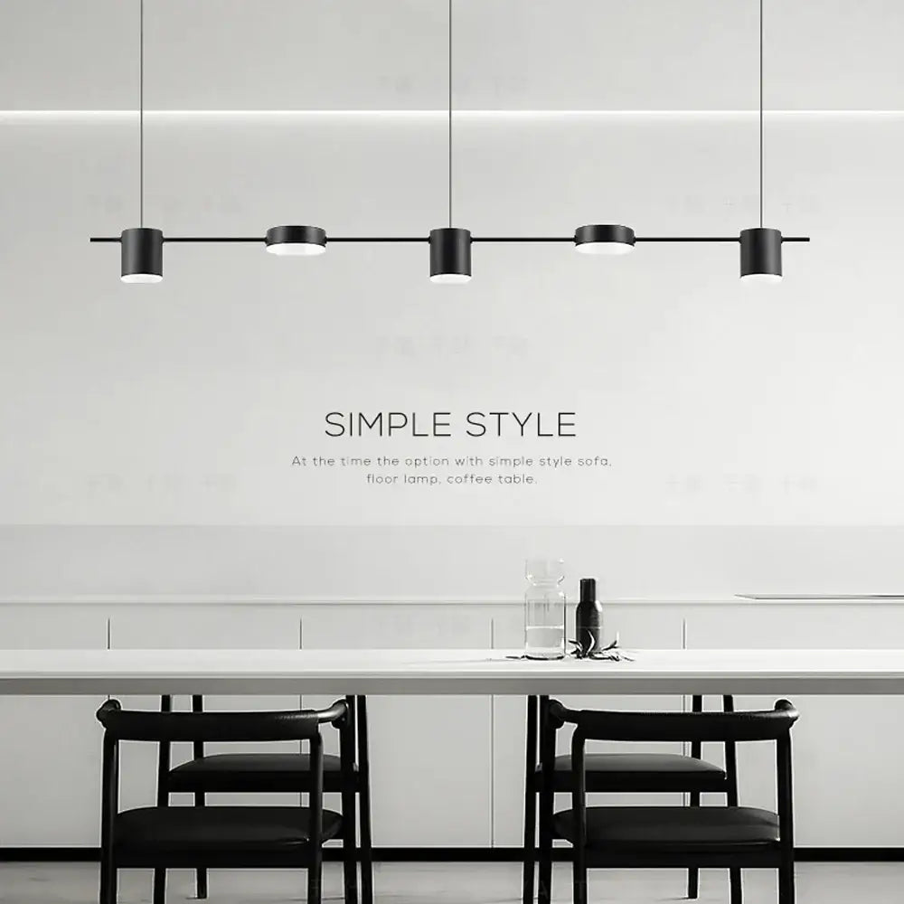 Modern Minimalist Pendant Light LED Strips Hanging Lamp Luxury Chandelier Lighting Fixture for Kitchen Bar Dining Room Table