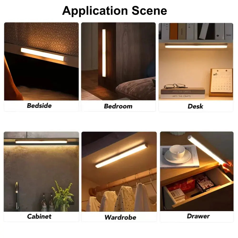 Wireless USB Type C Rechargeable Motion Sensor LED Light Induction Night Light Entrance Light Aisle Light Lanscape Light tableandwalllamps