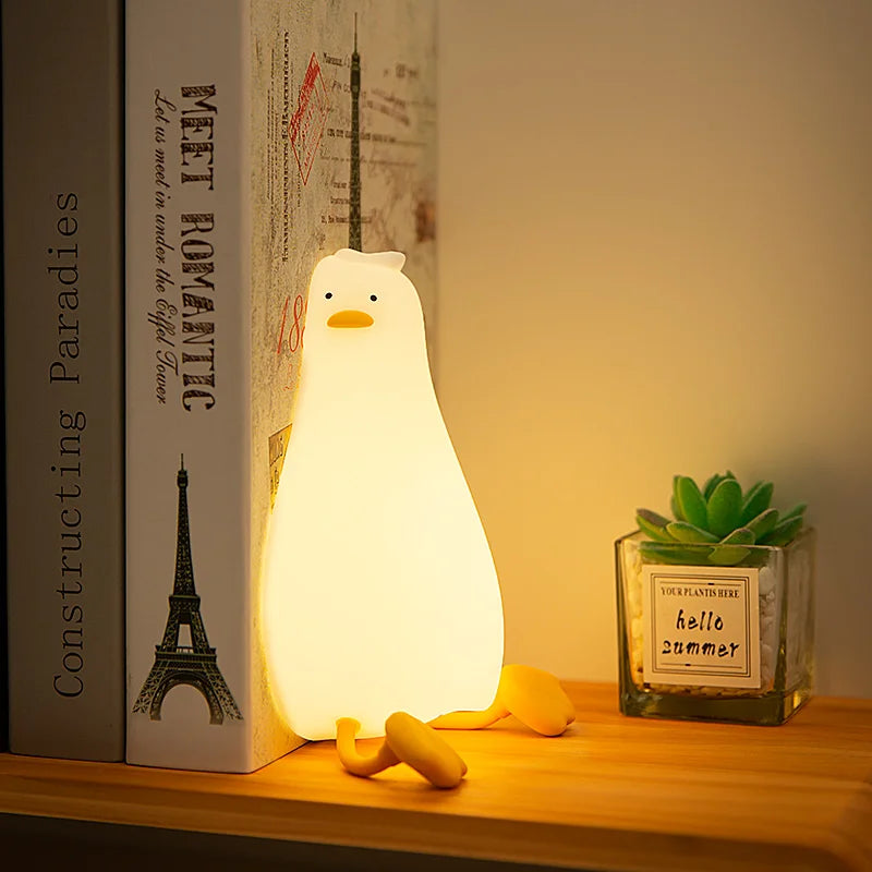 LED Night Lights Cute Rabbit Duck Silicone Lamp USB Rechargeable Desk Light Bedside Decor Kids Baby nightlight Birthday Gift tableandwalllamps