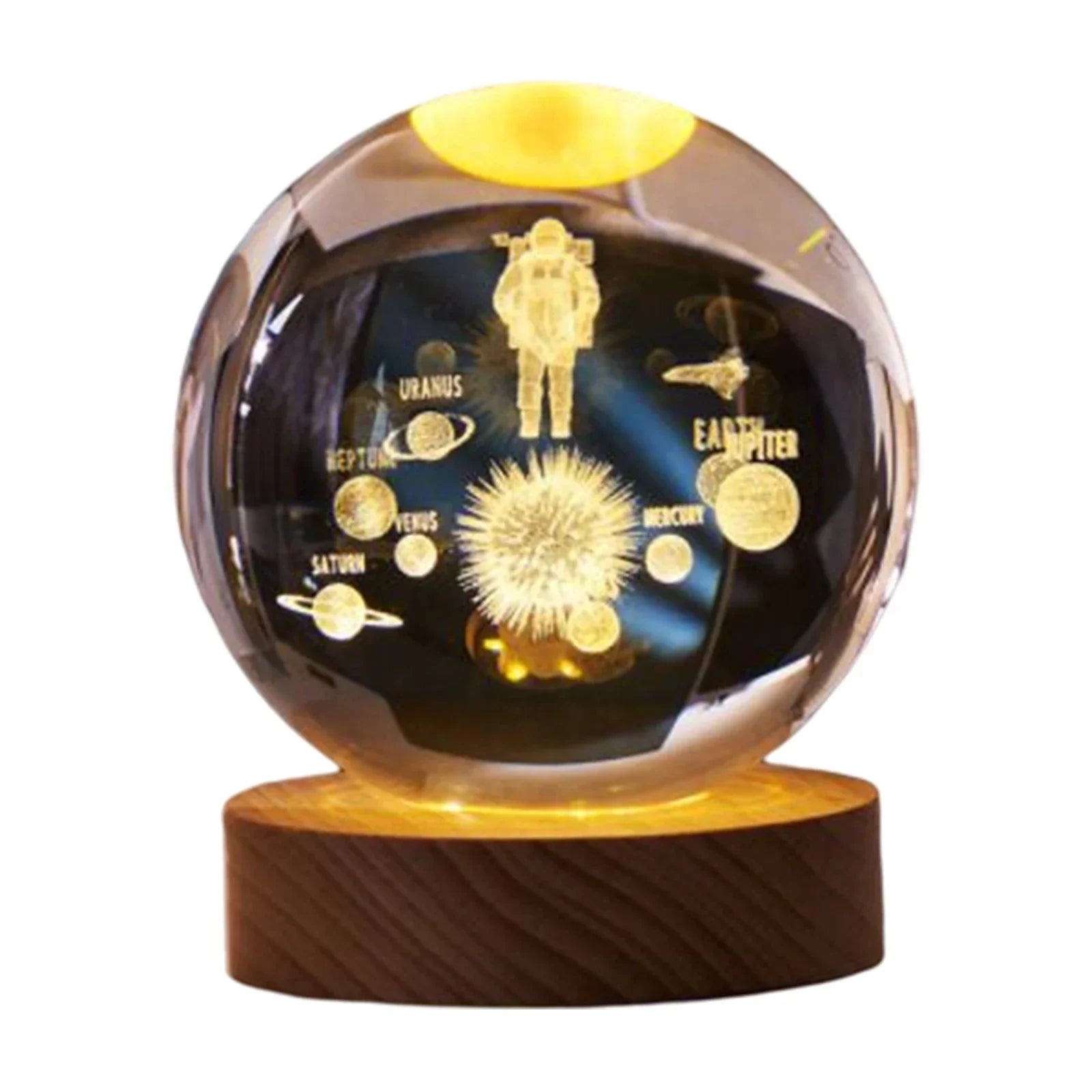 Crystal Ball LED Night Light Glowing Planet Galaxy Solar System Astronaut 3D Moon Table Lamp USB Room Atmosphere Lamp tableandwalllamps