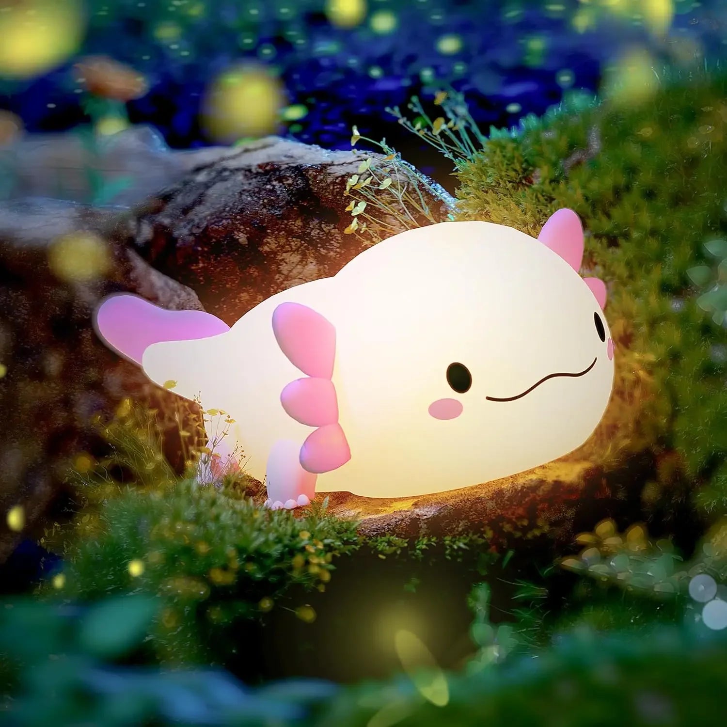 Axolotl Night Light for Kids Animal Silicone Nursery Sleeping Light Portable USB Rechargeable Bedside Lamp For Baby's Room Decor tableandwalllamps