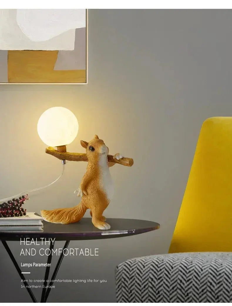 Bedside Lamp Table Lamp Children Desk Lamps Nordic Modern Creative for Living Room Bedroom Cute Decoration Squirrel Cartoon LED tableandwalllamps