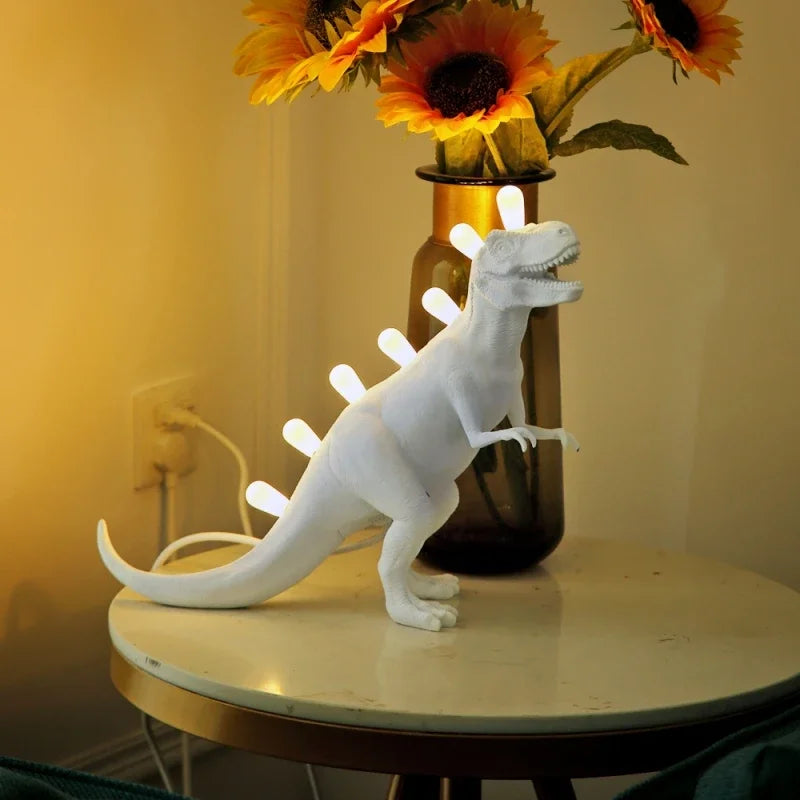 Nordic Dinosaur Resin LED Table Lamp Creative Designer Art Study Children's Room Bedhead Living  Model  Decoration Light tableandwalllamps