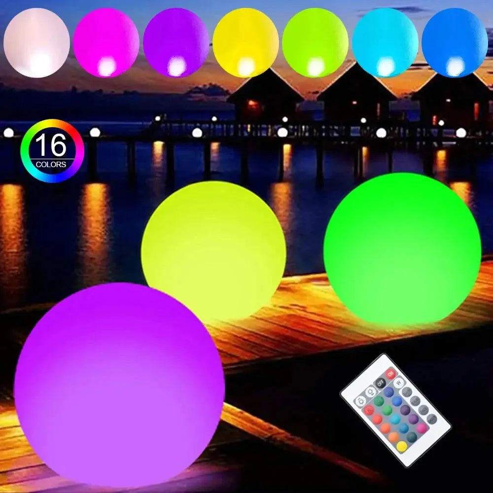 LED Floating Pool Light 16 Colors Pond Ball Lights Night Lamp Remote Swimming Pool Outdoor Lighting with Hook for Garden Decor tableandwalllamps