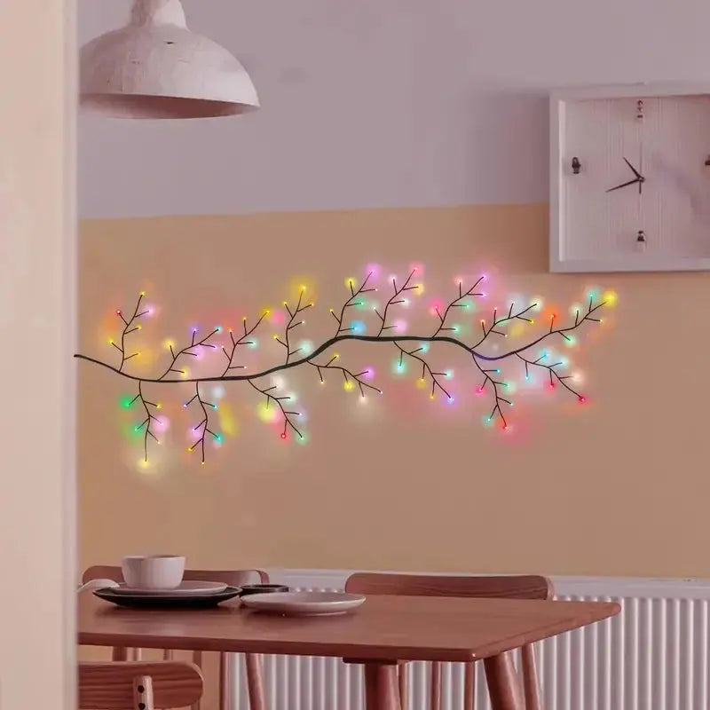 96LED Willow Vine String Lights USB DIY 8 Modes Lights Wall Vines with Lights Willow Branch Lights for Bedroom Christmas Decor tableandwalllamps