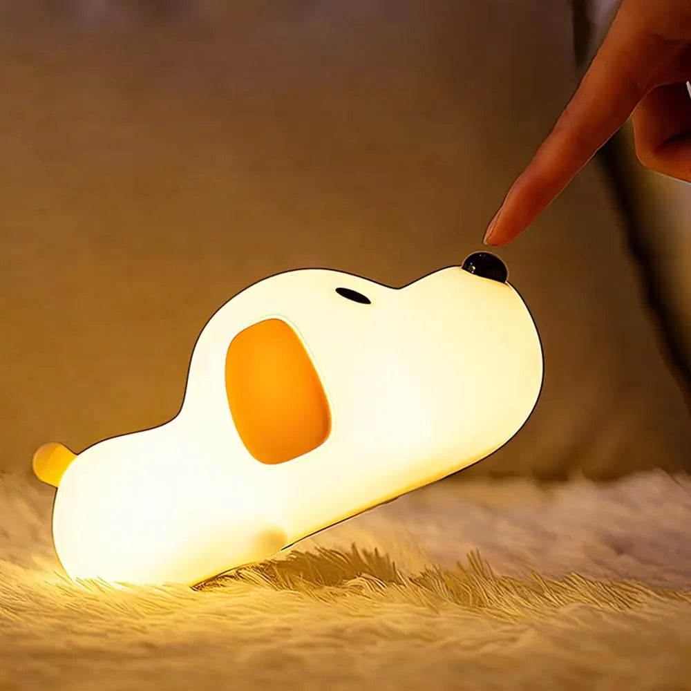 Puppy Cat Night Light Rechargeable Nursery Led Table Lamp Silicone Kawaii Birthday Gifts for Kids Toddler Room Bedroom Decor tableandwalllamps