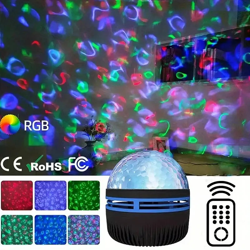 LED Starry Galaxy Projector Light RGB Smart Remote Control Star Aurora Lamp KTV USB Powered Auto Rotating for Home Bedroom Decor tableandwalllamps