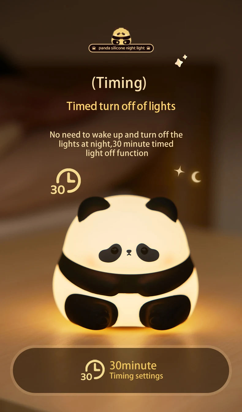 Panda Night Light, Touch Activated LED Desk Lamp, Cute Cartoon Baby Night Lamp for Kids Bedroom, Soft LED Nightlight for Kids tableandwalllamps