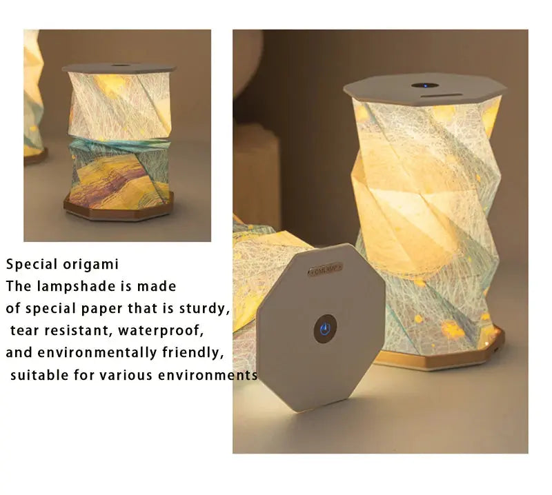 Starry Night Light Folding Paper Light Creative Birthday Companion Gift Gift Cultural and Creative Gift Reading Light tableandwalllamps