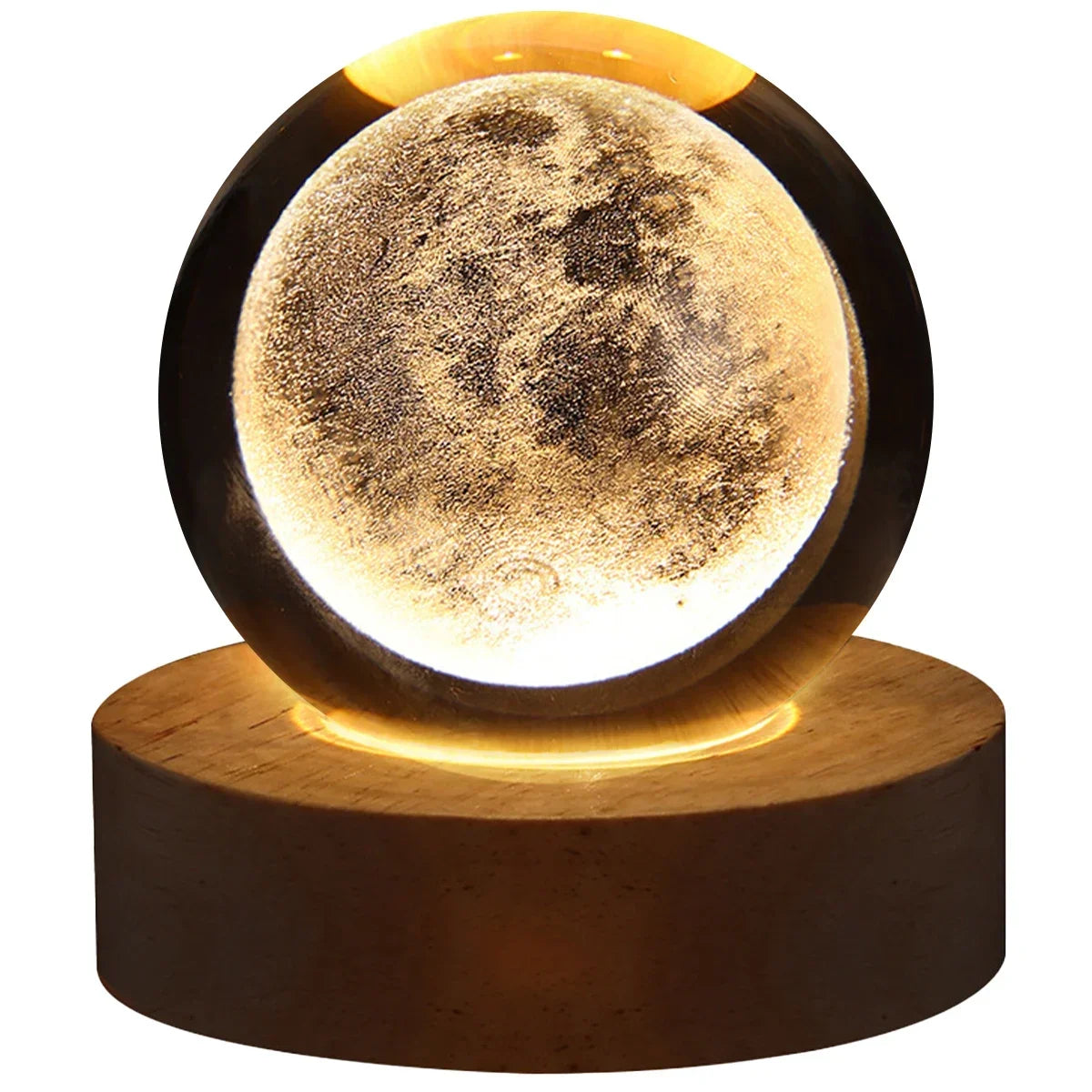 USB LED Night Light, Galaxy Crystal Ball Lamp, 3D Planet Moon Lamp,  night light  moon lamp  bedroom  cute light lamp tableandwalllamps