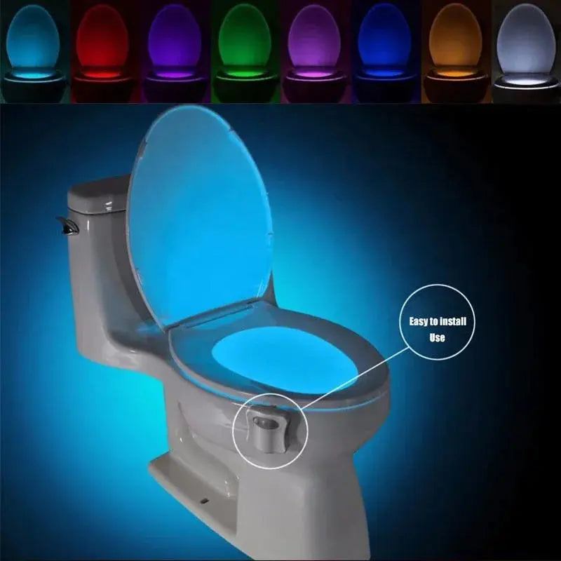 Toilet Night Light PIR Motion Sensor Toilet Lights LED Washroom Night Lamp 8/16Colors Toilet Bowl Lighting For Bathroom Washroom tableandwalllamps