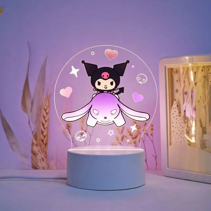 Sanrio Hello Kitty Kuromi My Melody Cinnamoroll Night Light Birthday Girl Valentine's Day Girlfriend Creative Lighting Led Lamp tableandwalllamps