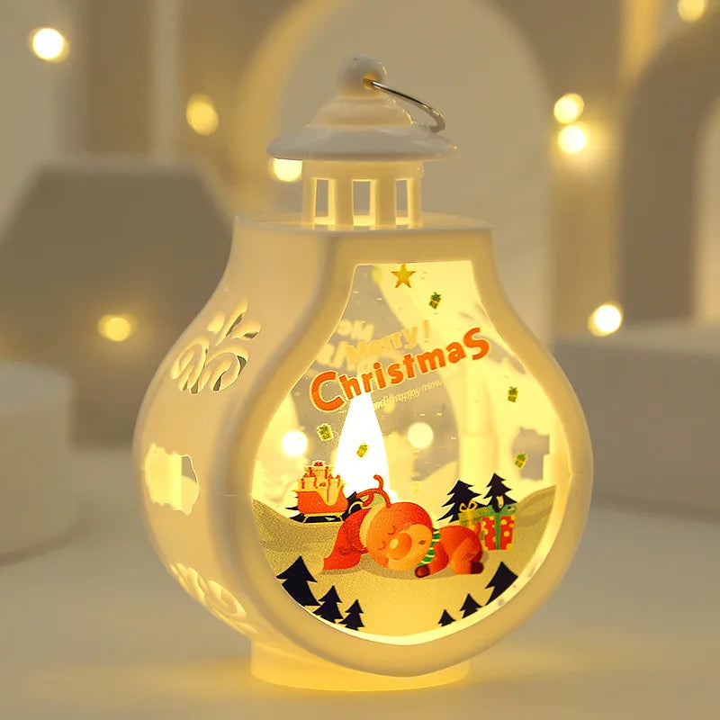 Christmas Portable Candle Holder Wind Lamp Table Lamp Snowman Santa Claus Elk Christmas Gift Light Decorative Light Dropshipping tableandwalllamps