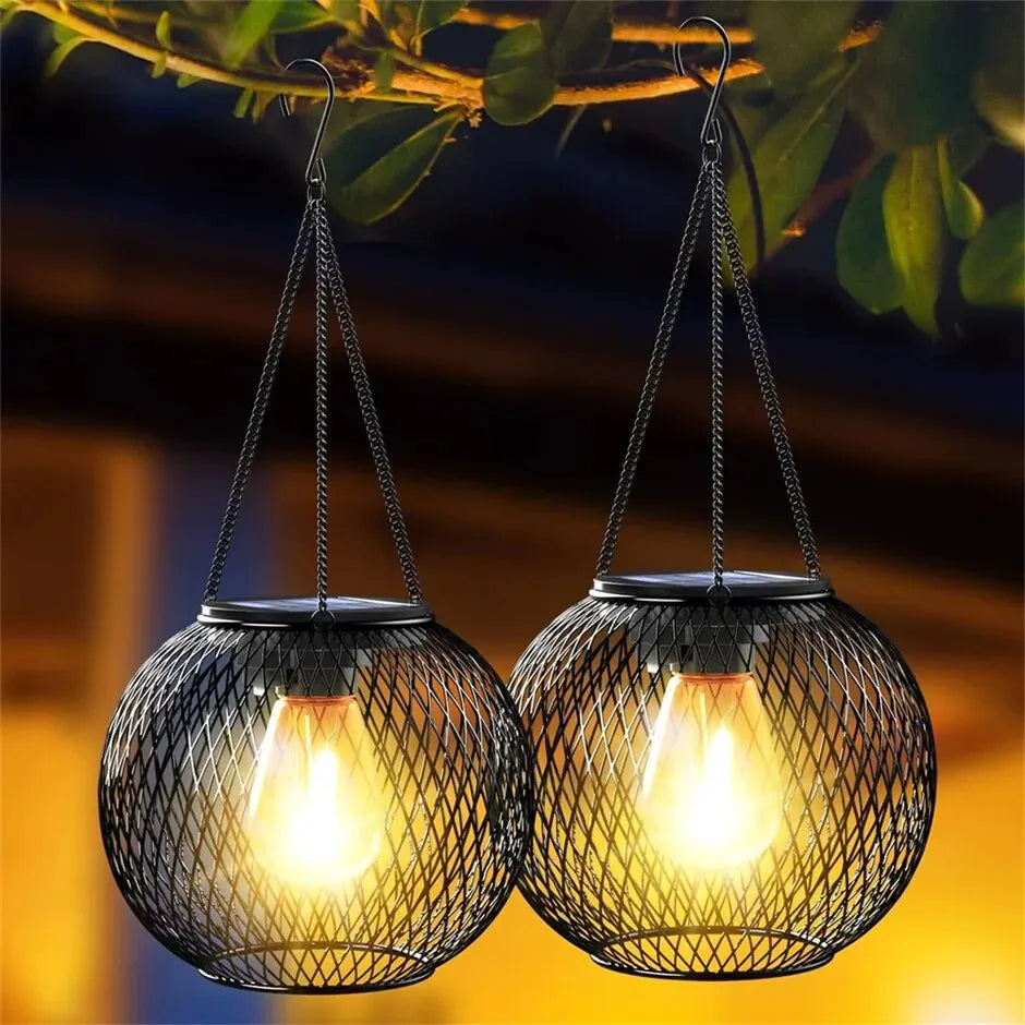 Solar Lantern Outdoor, Ortiny Upgraded Solar Lights for Outside Decorative Outdoor Hanging Lights Waterproof Solar Lanterns tableandwalllamps