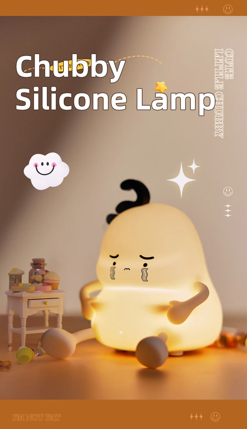 Cute Silicone Lamp Usb Rechargable Night Light 3 Modes Nightlight for Bedroom Home Decor Kids Birthday Giftr tableandwalllamps