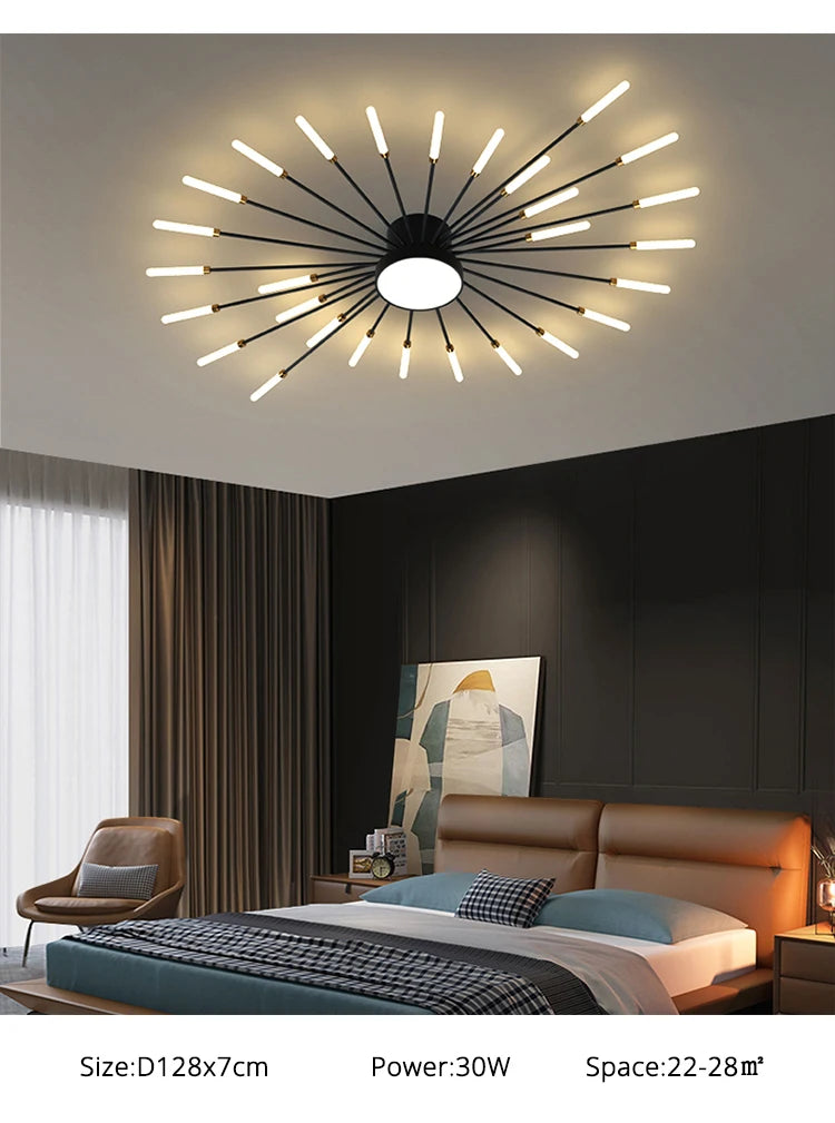 Modern Ceiling Chandelier Kitchen Lighting Nordic Home Decor Decorative Lamps  with Remote Control for Bedroom Living Room