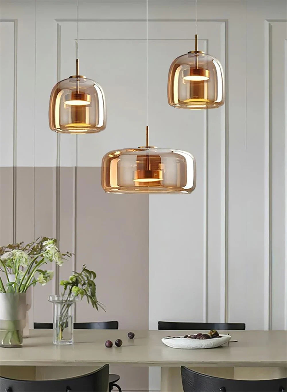 Modern Glass Led Pendant Light Nordic Suspension Dining Room Chandelier For Restaurant Kitchen Bedroom Bedside Hanging Lamp