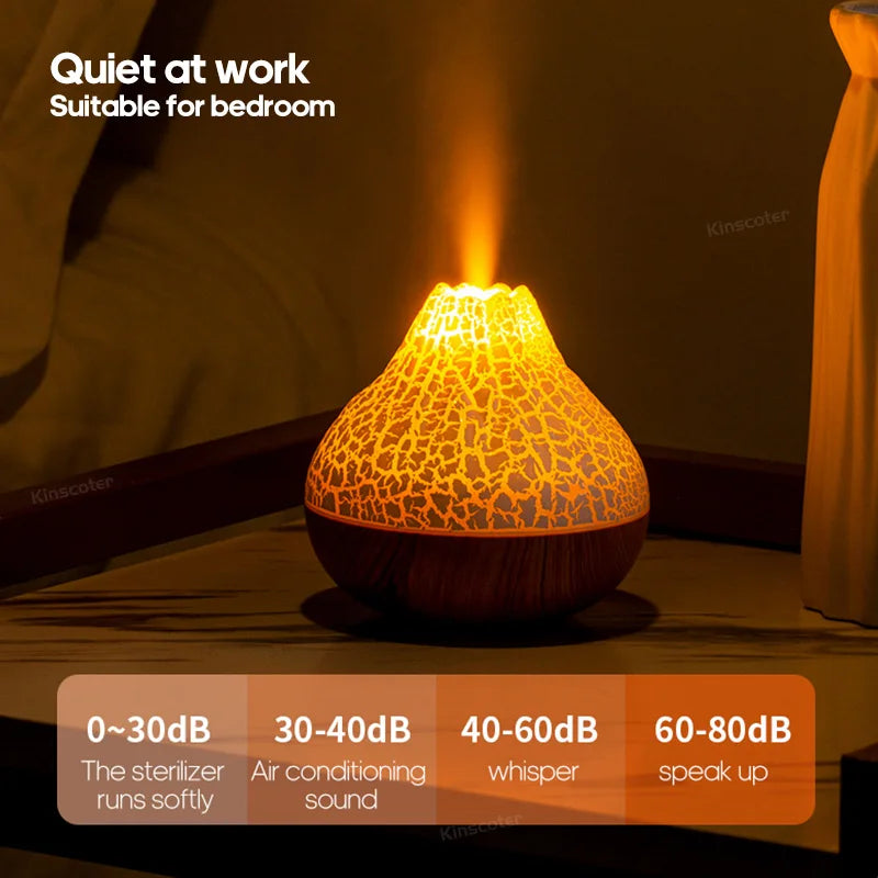 300ml Volcano Air Humidifier Desktop Electric USB Humidificadore Water Mist Diffuser Purifier Air Freshener With 7 Colors Night tableandwalllamps