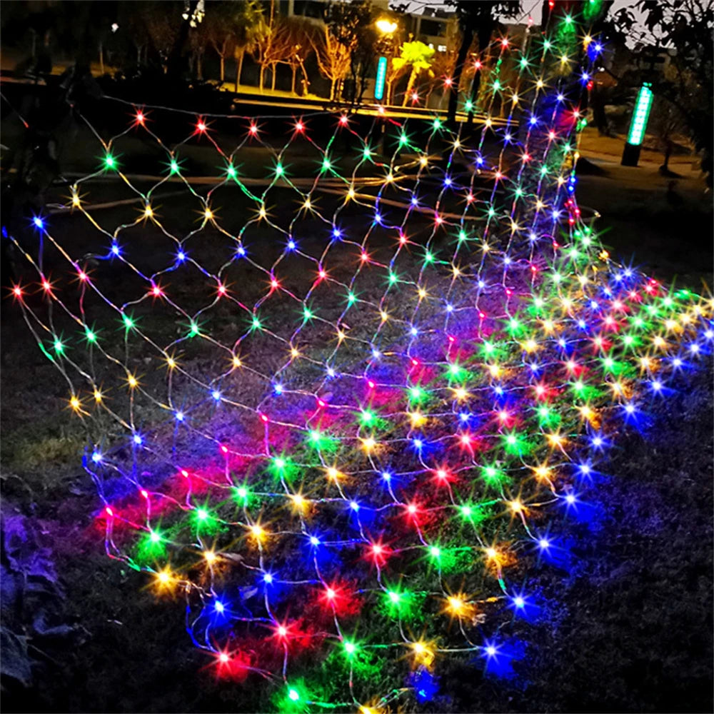 Net Mesh Led Lights 3M/6M/12M LED String Christmas Fairy Curtain Garland Outdoor Waterproof For Party Garden Wedding Decoration tableandwalllamps