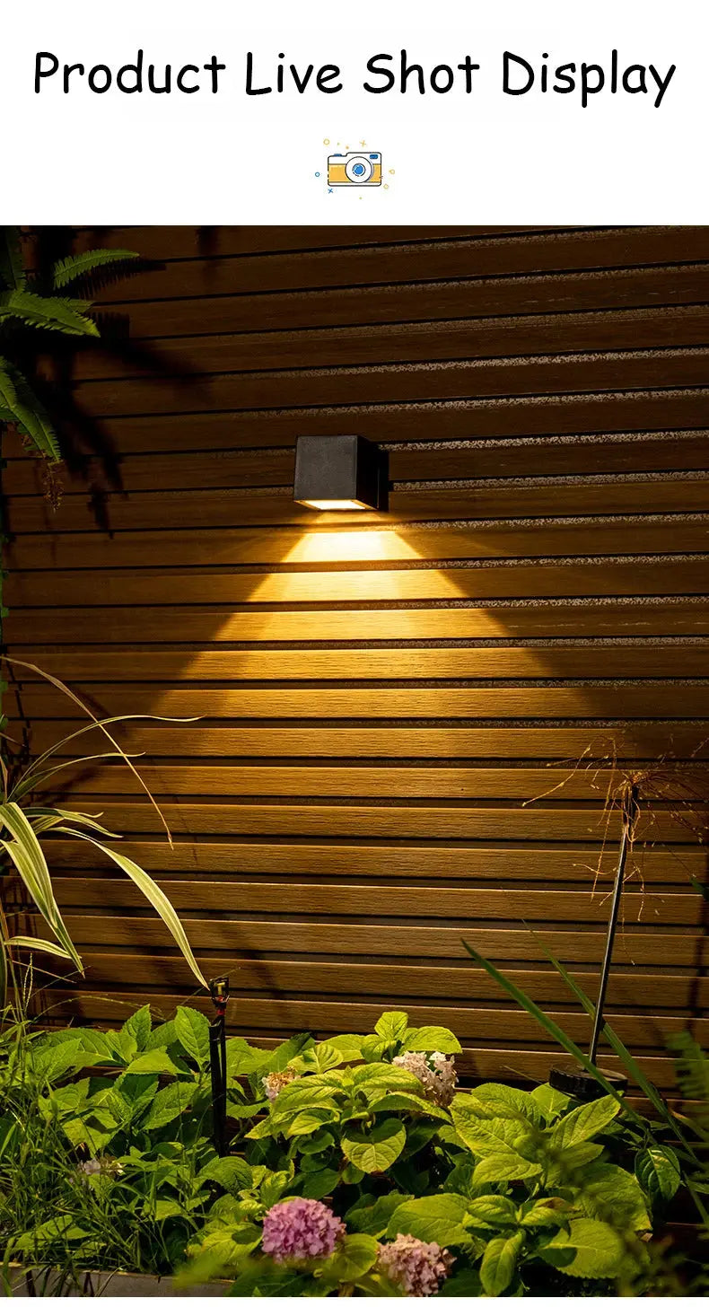 LED Solar Light Outdoor Garden Square Wall Lamp Outdoor Courtyard Garden Fence Lighting Wall Decoration Lamp tableandwalllamps