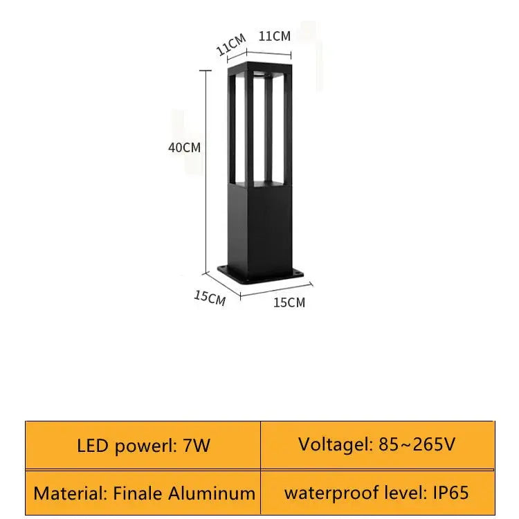 Modern Outdoor Waterproof LED Long Lawn Lamp 7W 85~265V Finale Aluminum Square Street Light For Garden Courtyard Villa Lighting tableandwalllamps