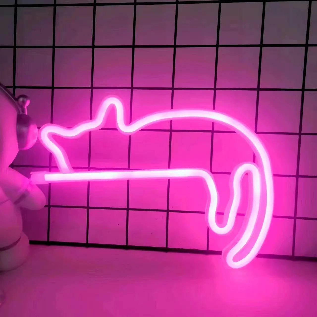 Cat Neon Sign for Wall Decor Led Light Up Sign Decor Pet Store Animal Club USB for Room Wall Home Party Birthday Gift tableandwalllamps