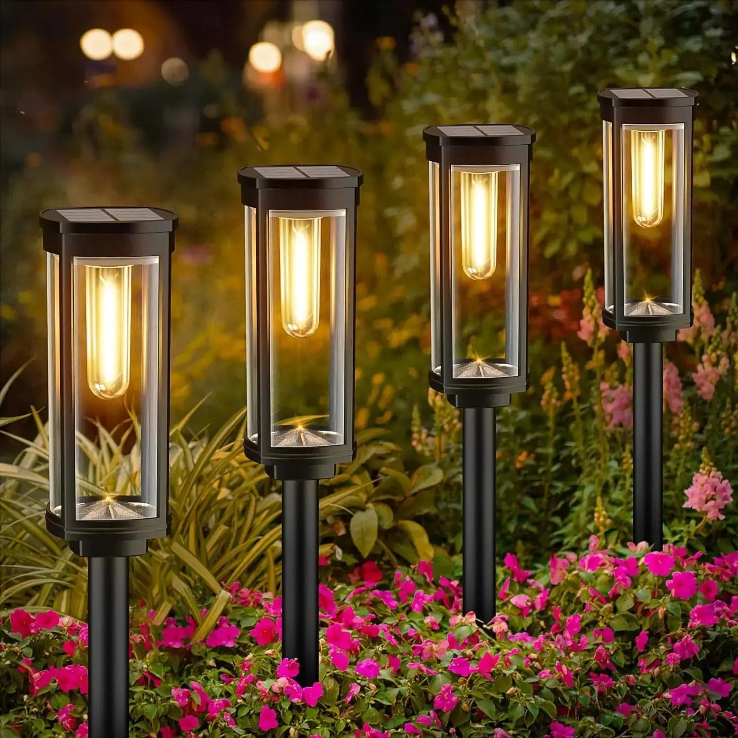 Bright Solar Pathway Lights Outdoor, 8 Pack Solar Powered Garden Lights Waterproof, Auto On/Off Solar Yard Lights for Lawn Patio tableandwalllamps