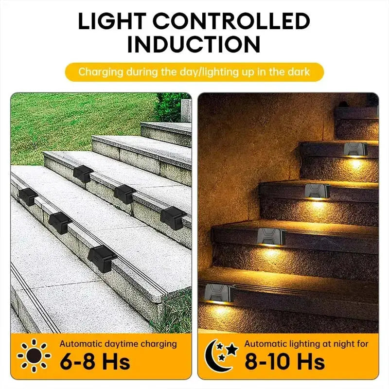 1/4/8/12/16 Pcs LED Solar Lights Outdoor IP65 Waterproof  Decorative Lamp Wall Stairs Atmosphere Light for Fence Garden Decor tableandwalllamps