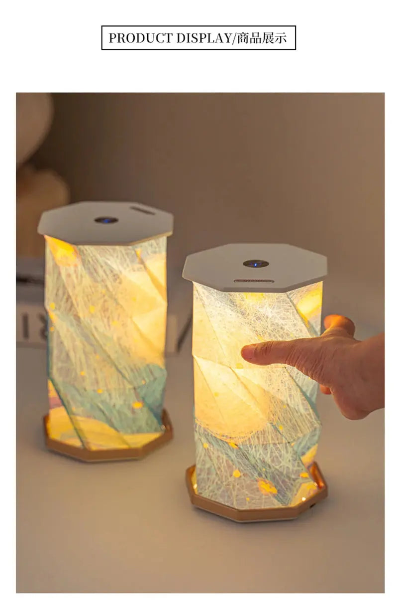 Starry Night Light Folding Paper Light Creative Birthday Companion Gift Gift Cultural and Creative Gift Reading Light tableandwalllamps