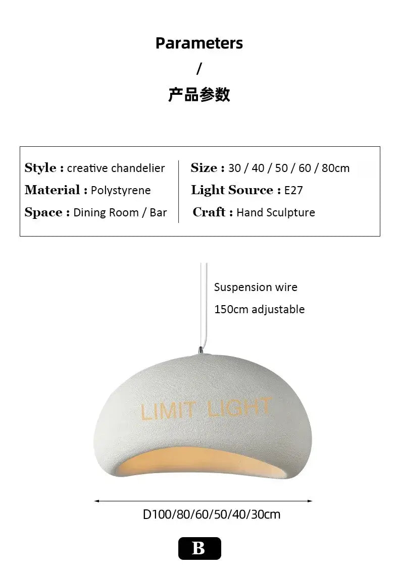 Japanese Wabi Sabi Chandelier Modern Minimalist Dining Living Room Pendant Light Bedroom Bar Designer Homestay E27 Hanghing Lamp