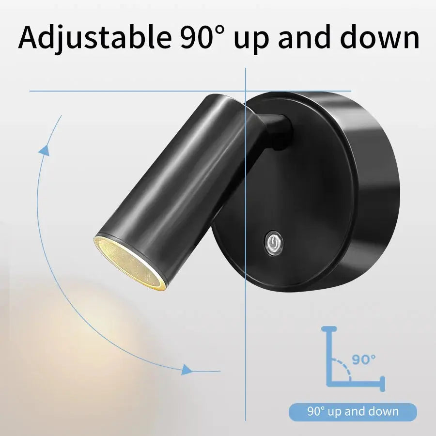 Magnetic LED Wall Lamp USB Rechargeable Touch Switch Wall Lights Spotlight Cordless Dimmable Bedroom Bedside Lamp Reading Light tableandwalllamps