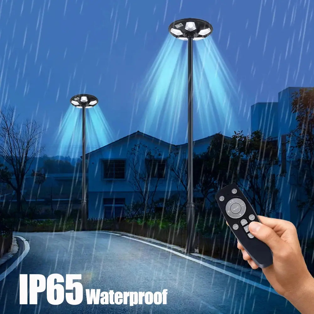 Solar Garden Lights Outdoor Waterproof with Motion Sensor and Remote Solar Street Lamp Security Lights for Parking Yard tableandwalllamps