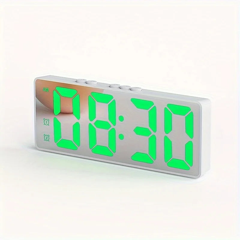 LED Alarm Clock Electronic Student Digital Clock Voice Control Dual Snooze 12/24H Dual Alarms Temperature Mute Table Clock tableandwalllamps