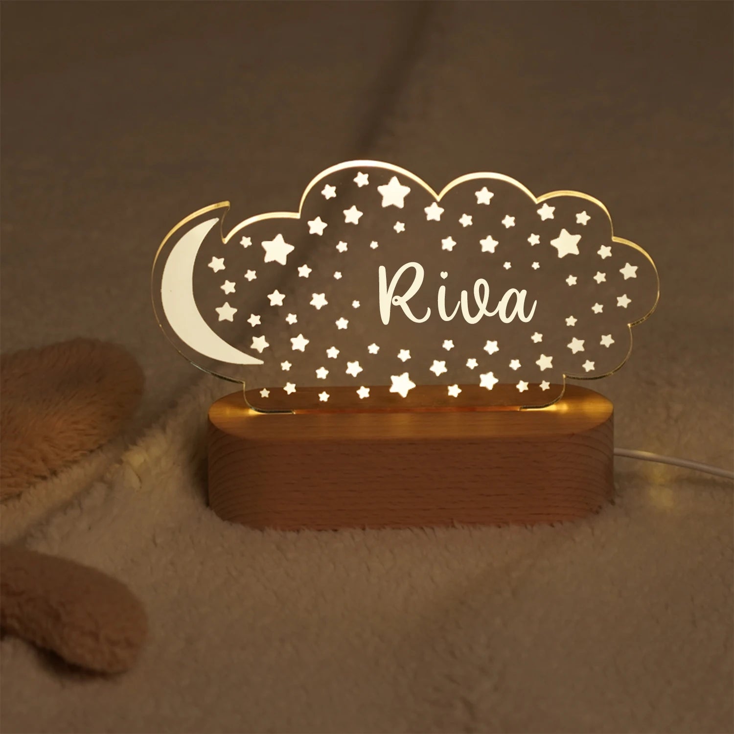 Custom Baby Kids USB Night Light Personalized Children Name Lamp Nursery Newborn Bedroom Home Decoration Birthday Souvenir Gift tableandwalllamps