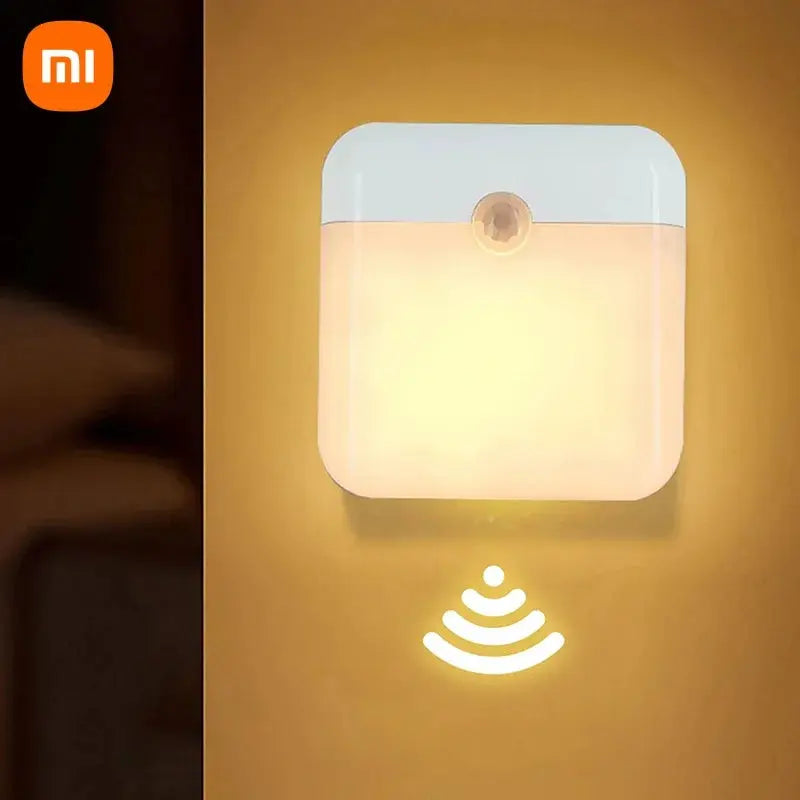 Xiaomi LED Night Light,Human Motion Sensor Lamp USB C Rechargeable Light, Wireless LED Wall Lamp For Stairs Closet Kitchen Bed  tableandwalllamps