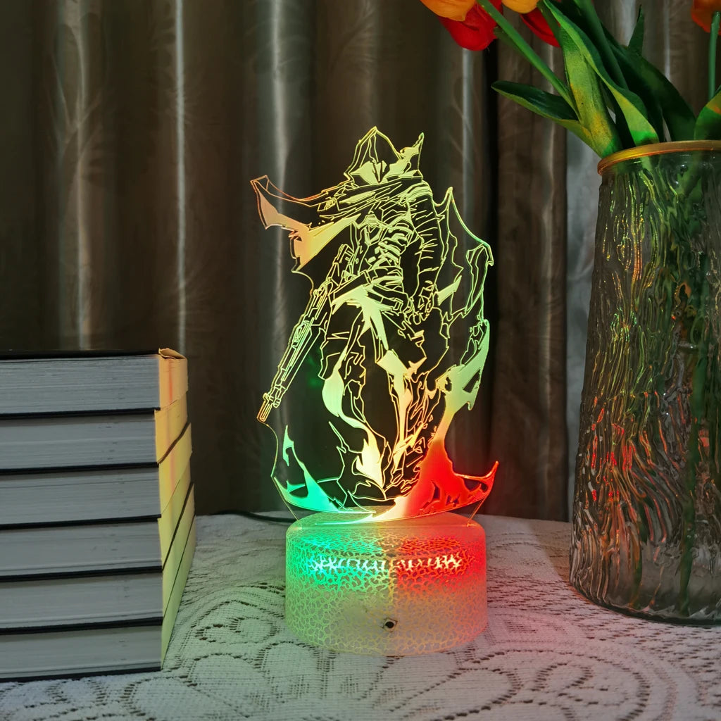 Omen Valorant Game Figure Acrylic Board Luminous Base For Kid Home Room Night Light Anime Led 3D Lamp Christmas Decor Gift Viper tableandwalllamps