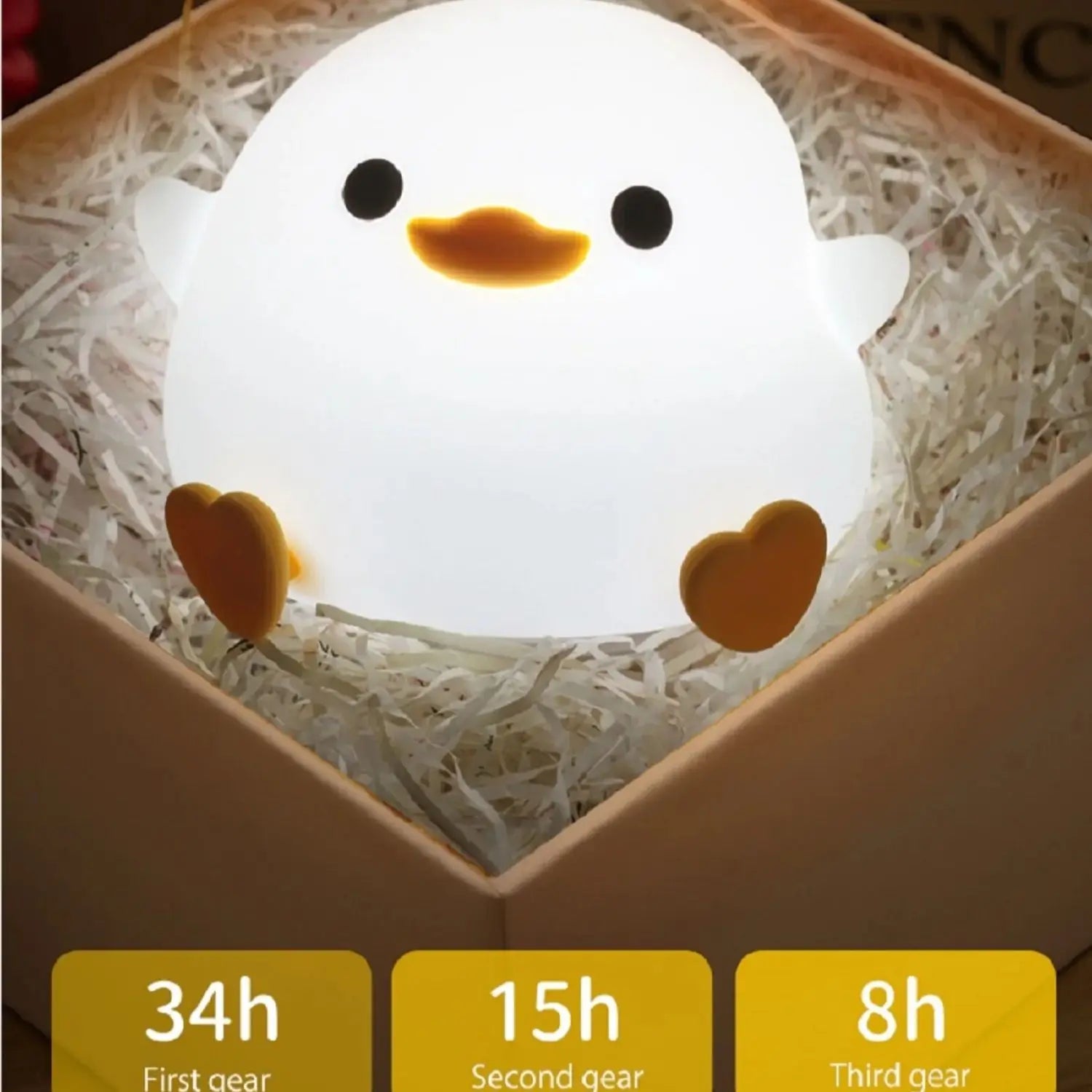 LED Night Light Cute Duck Cartoon Animals Silicone Lamp for Children Kid Touch Sensor Timing USB Rechargeable for Birthday Gifts tableandwalllamps