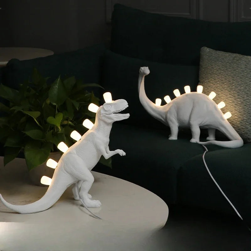 Nordic Dinosaur Resin LED Table Lamp Creative Designer Art Study Children's Room Bedhead Living  Model  Decoration Light tableandwalllamps