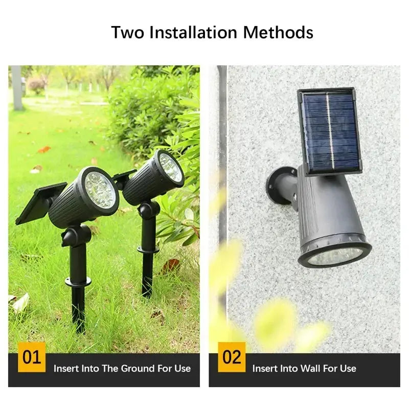 9 LED Solar Spotlights Outdoor IP65 Waterproof Brightness Adjustable Spot Light Garden Backyard Driveway Patio Decor Lamp tableandwalllamps