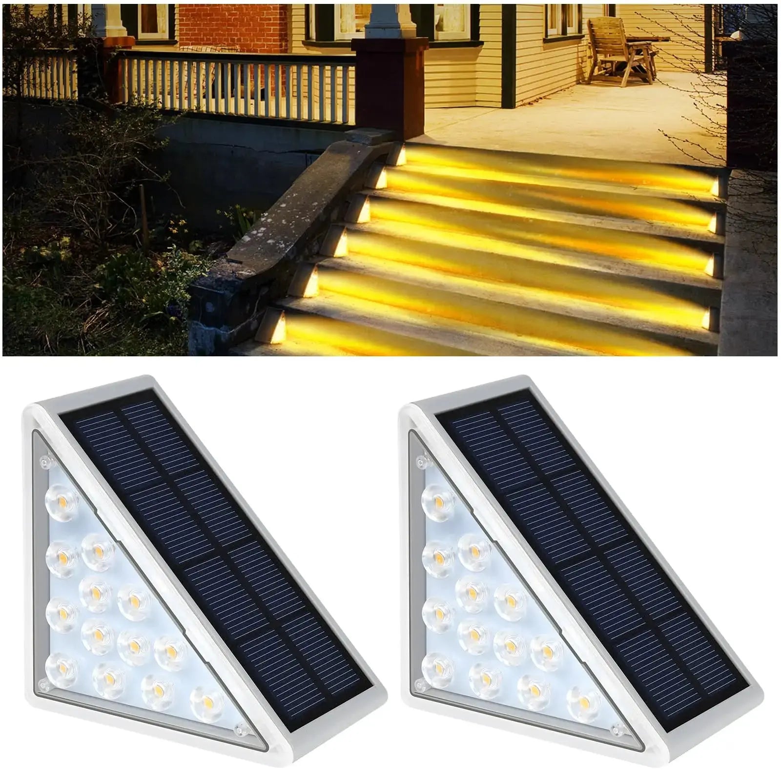 LED Outdoor Solar Light Step Lamp Lens Design Super Bright IP67 waterproof Anti-theft Stair Light Decor Lighting For Garden Deck tableandwalllamps