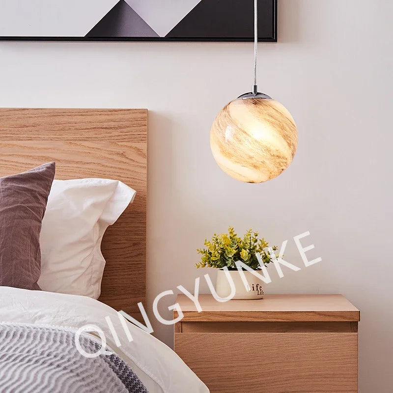 Modern LED Acrylic Planet Pendant Light Children Room Space Star Chandeliers Living  Bedroom Kitchen Indoor Hanging Lighting