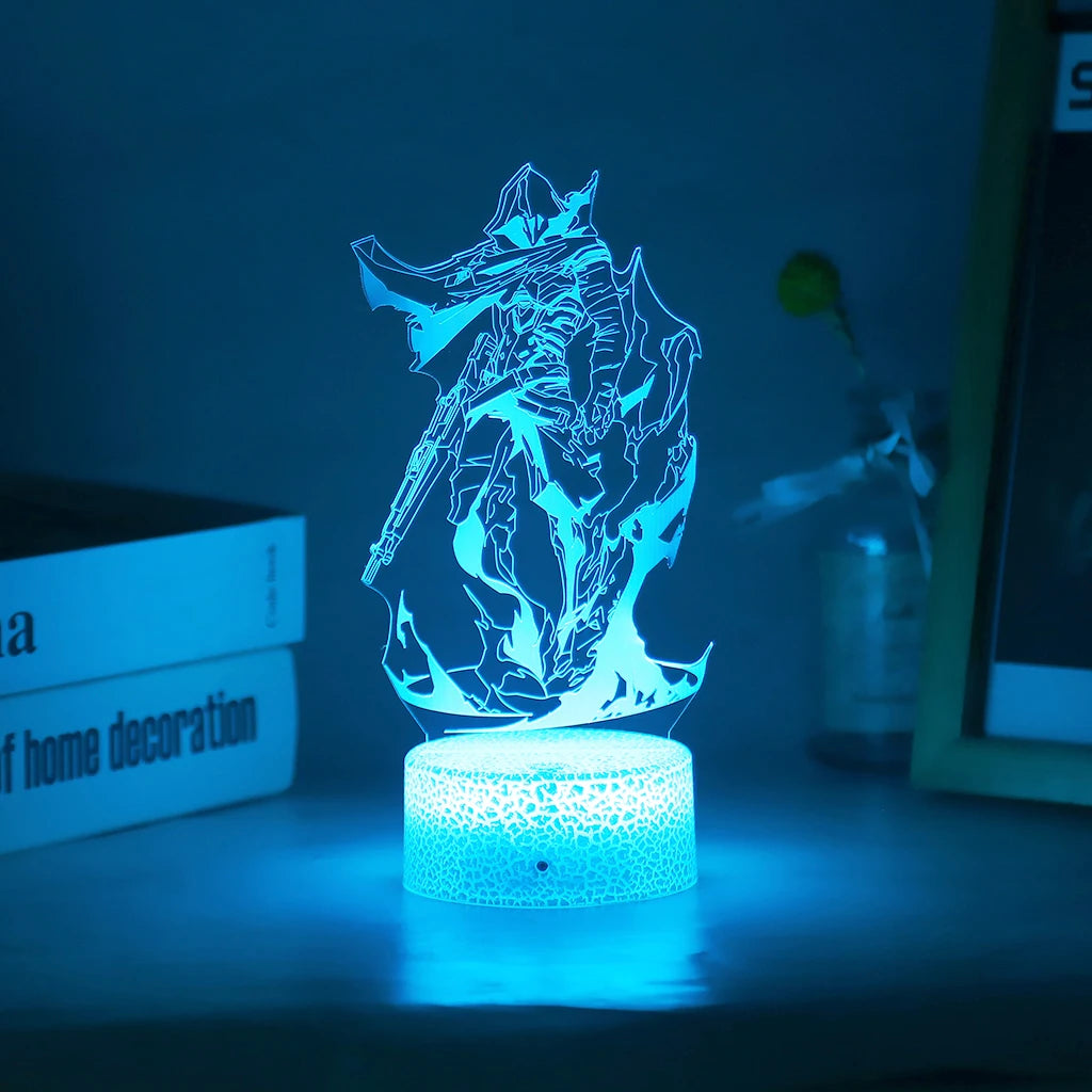 Omen Valorant Game Figure Acrylic Board Luminous Base For Kid Home Room Night Light Anime Led 3D Lamp Christmas Decor Gift Viper tableandwalllamps