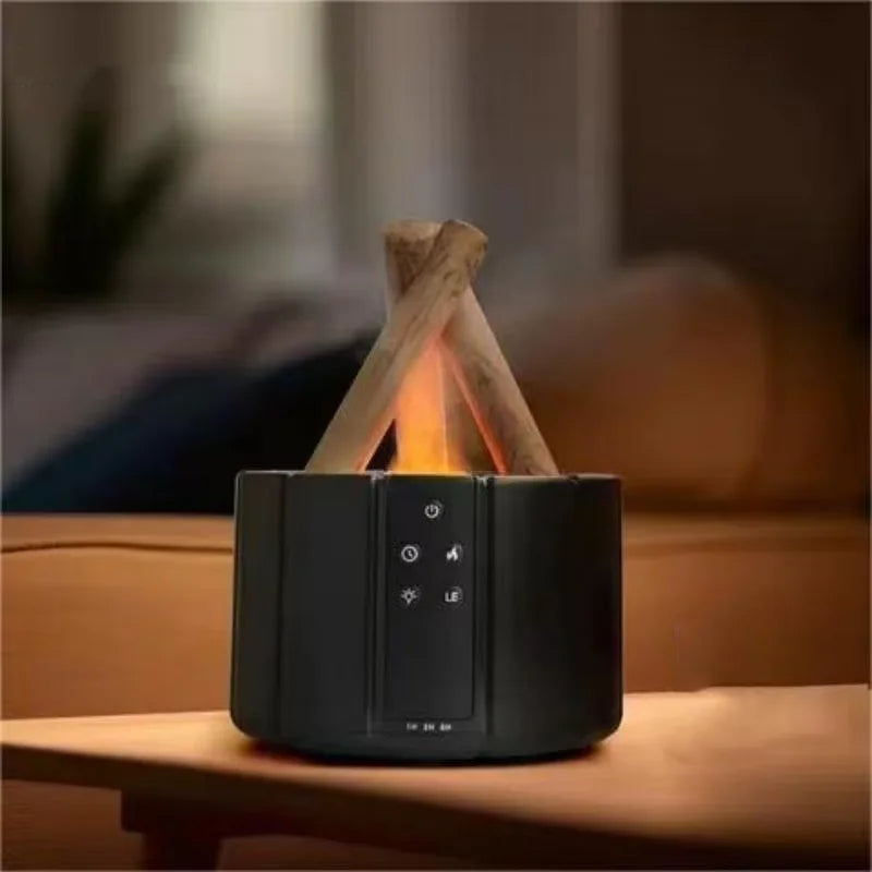 Flame humidifier SPA office essential oil diffuser silent living room large room home campfire aromatherapy machine tableandwalllamps