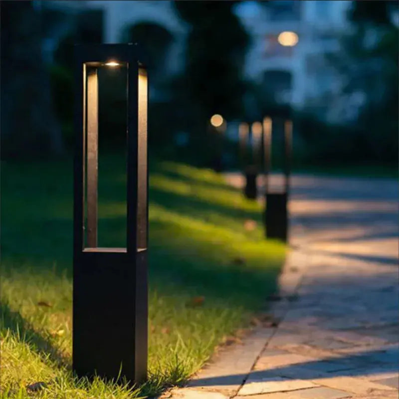 Modern Outdoor Waterproof LED Long Lawn Lamp 7W 85~265V Finale Aluminum Square Street Light For Garden Courtyard Villa Lighting tableandwalllamps