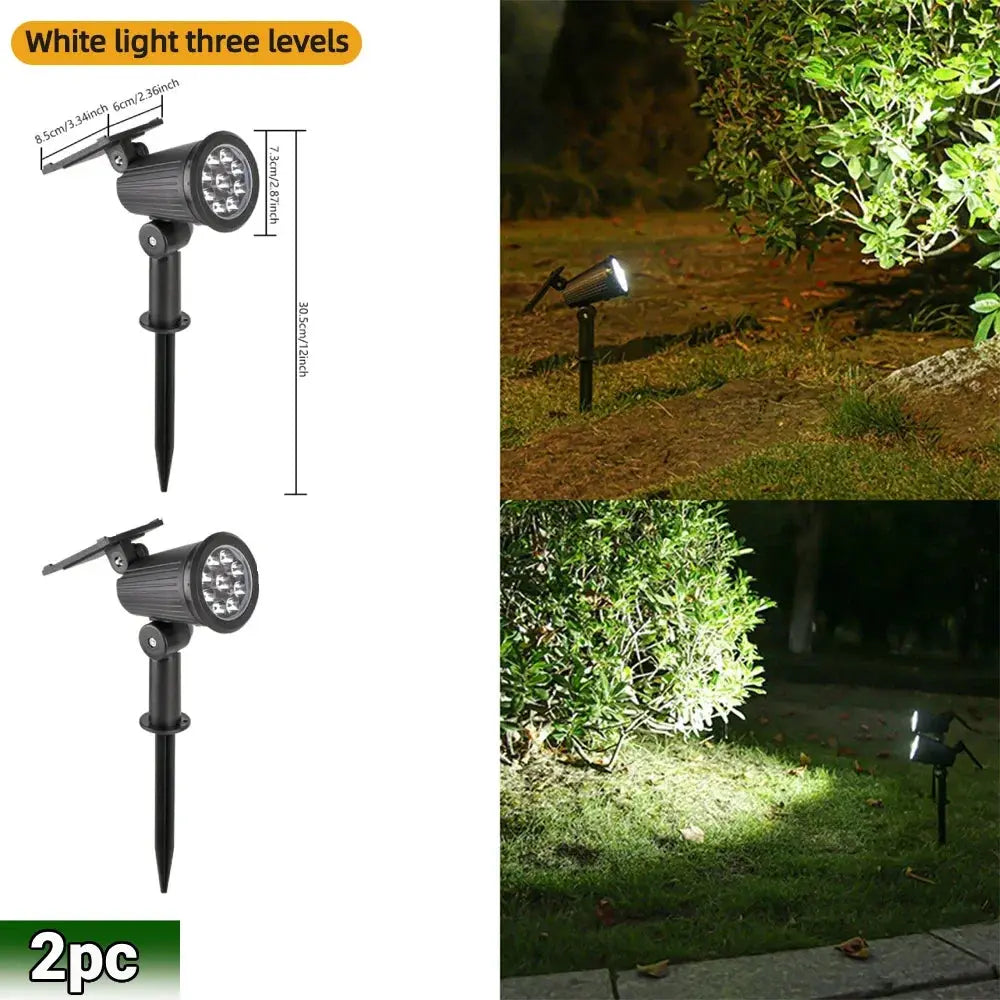 9 LED Solar Spot Lights IP65 Waterproof Outdoor RGB Solar Landscape Lights Brightness Adjustable for Garden Yard Palm Trees tableandwalllamps