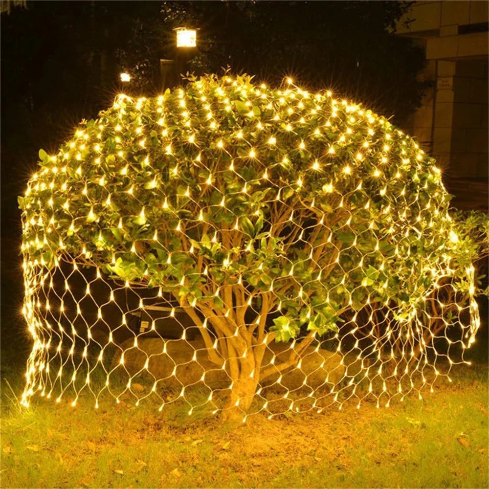 Net Mesh Led Lights 3M/6M/12M LED String Christmas Fairy Curtain Garland Outdoor Waterproof For Party Garden Wedding Decoration tableandwalllamps