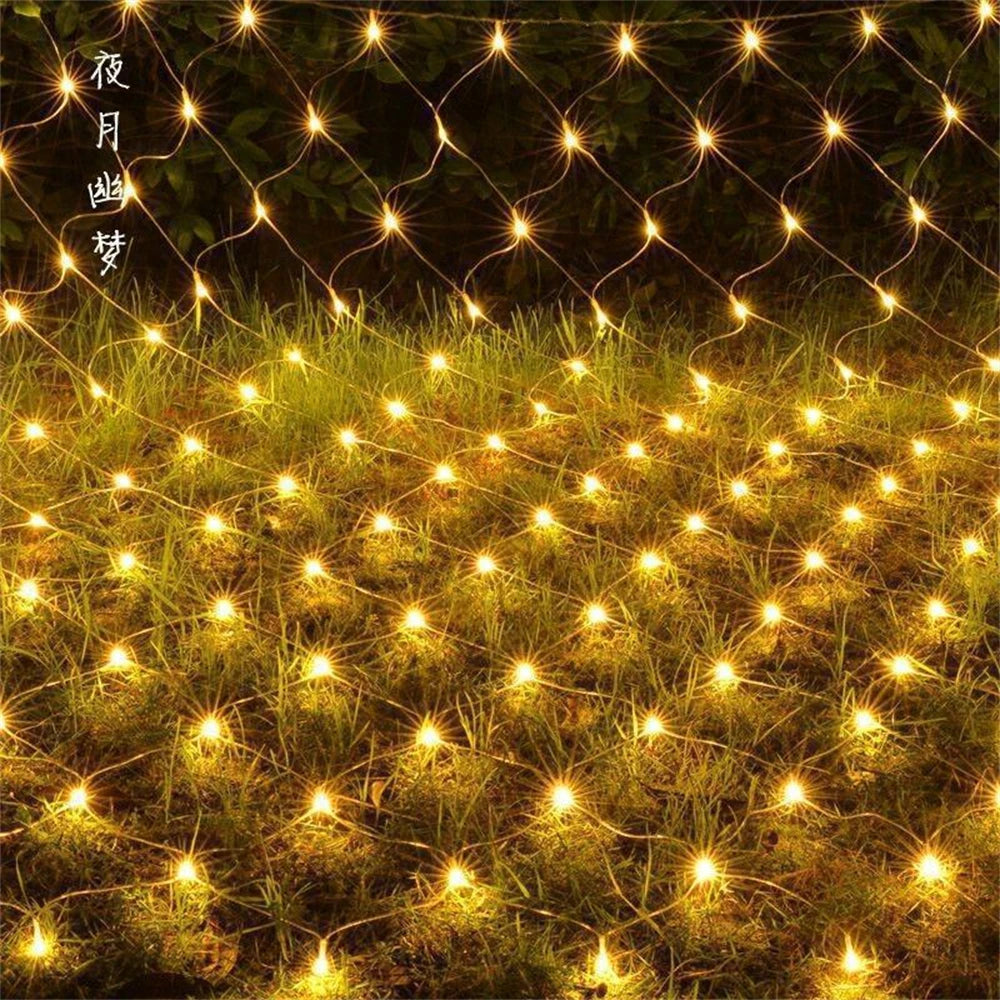 Net Mesh Led Lights 3M/6M/12M LED String Christmas Fairy Curtain Garland Outdoor Waterproof For Party Garden Wedding Decoration tableandwalllamps