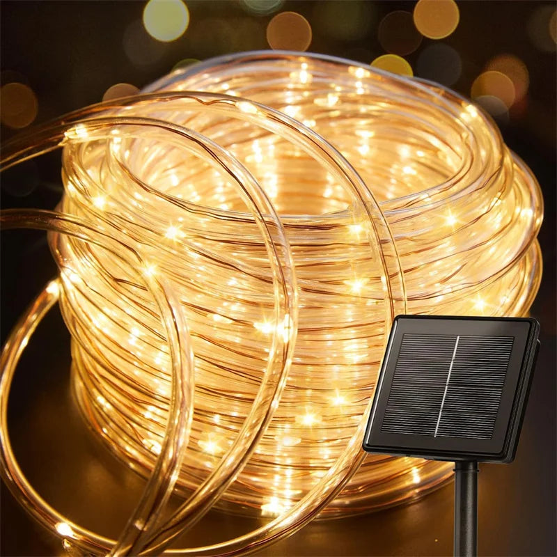 Solar String Light Outdoor Tube Rope Lights Waterproof Tube Lights for Outdoor Home Garden Parties Decor Led Lights Outdoor tableandwalllamps