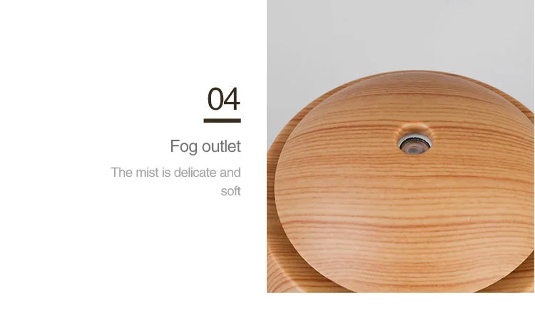 USB Ultrasonic Cool Mist Sprayer Essential Oil Fragrance Mini Home Wood Grain Air Humidifier Electric Air Aroma Diffuser Purifie tableandwalllamps